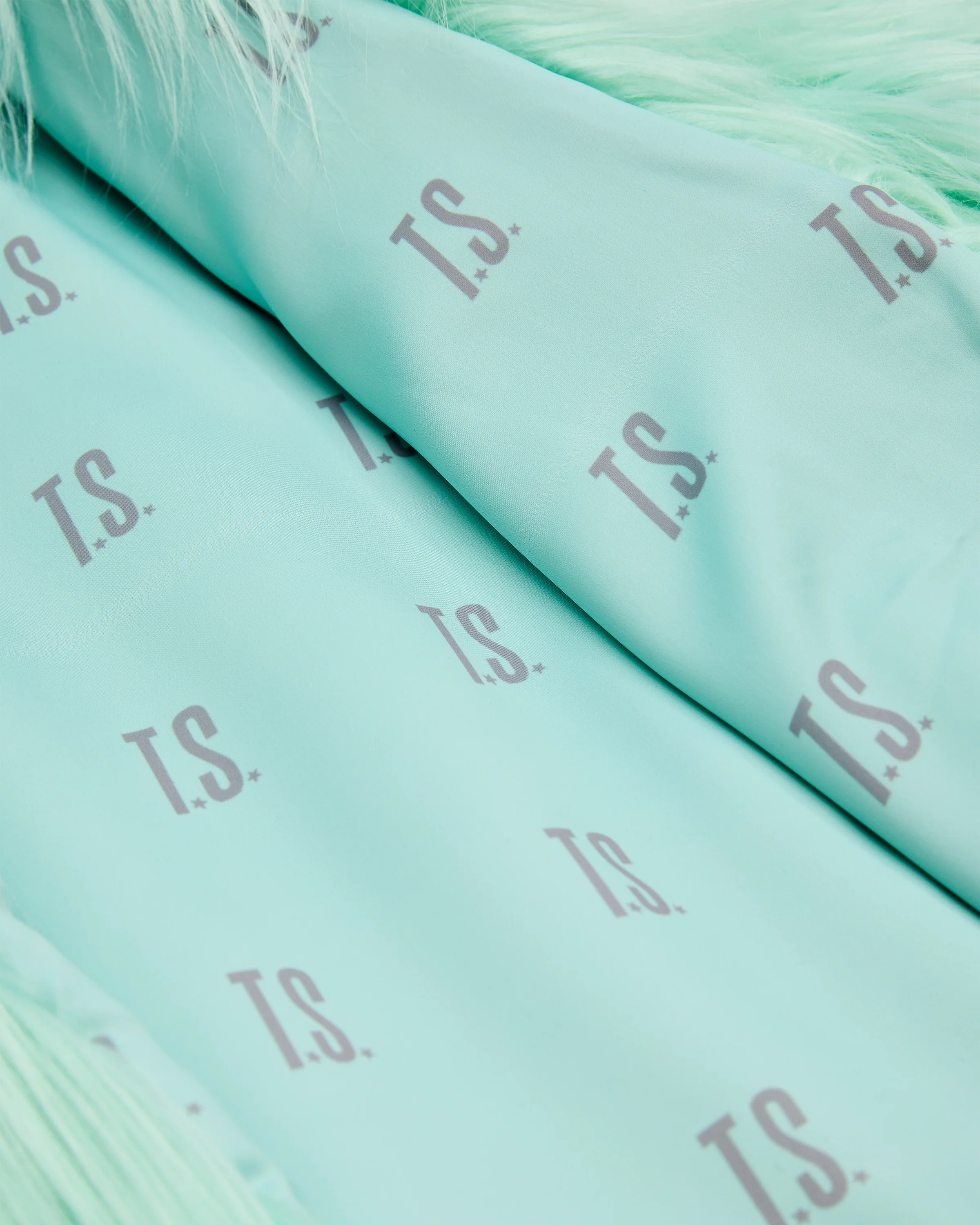 The Life of a Showgirl Mint Faux Fur Coat - Image 3
