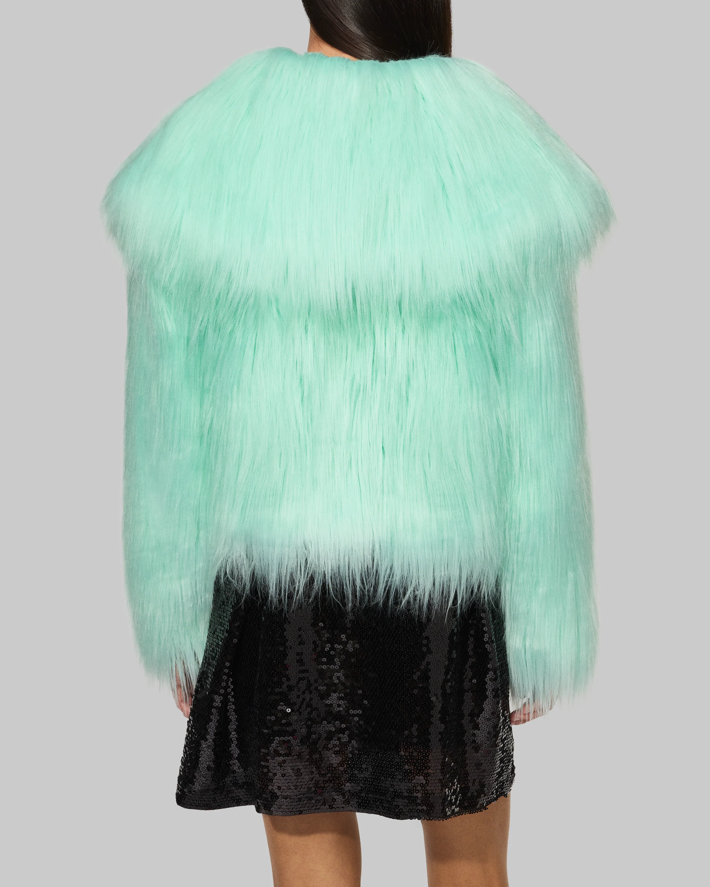 The Life of a Showgirl Mint Faux Fur Coat - Image 6