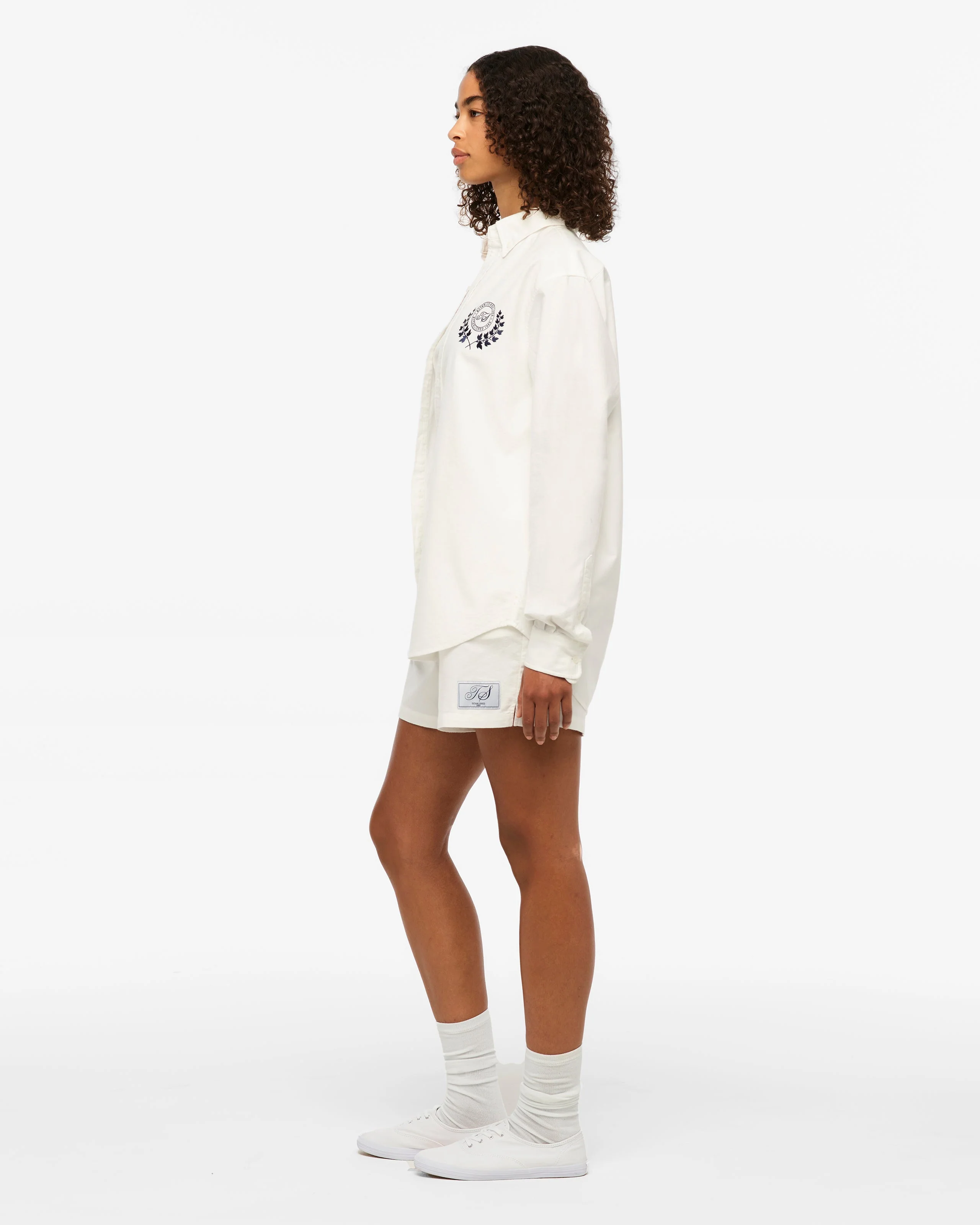 TS Crest White Oxford Shorts - Image 5