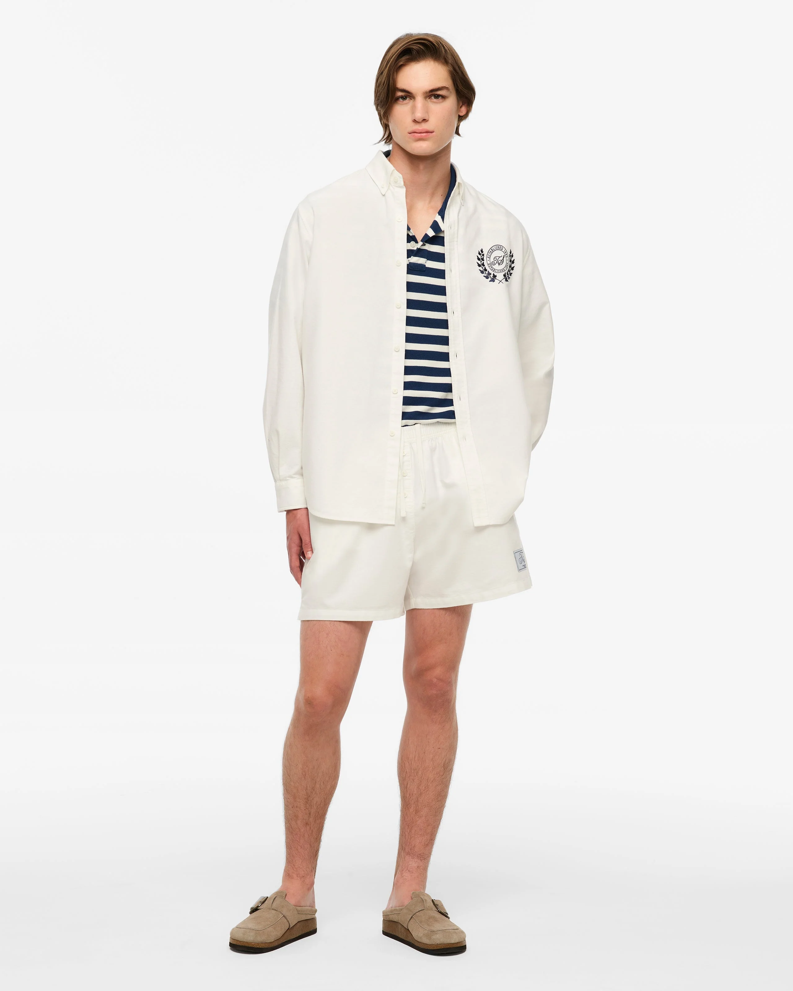 TS Crest White Oxford Shorts - Image 7