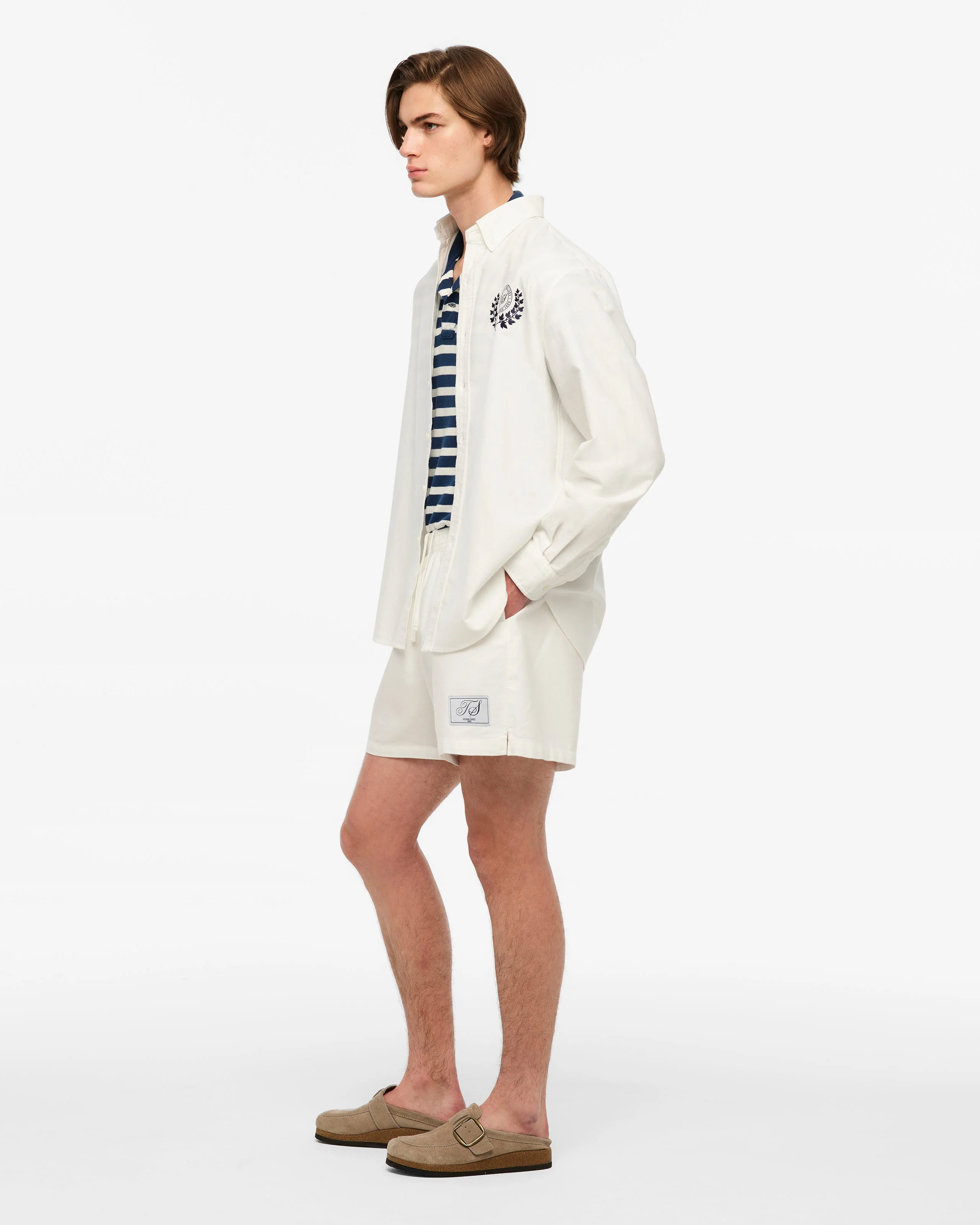 TS Crest White Oxford Shorts - Image 8